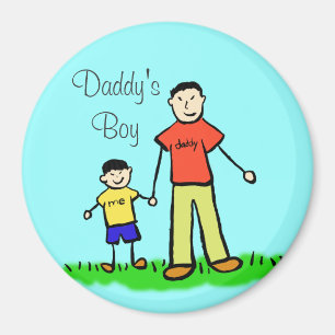 Daddy's Boy Custom Family Character Art Magnete