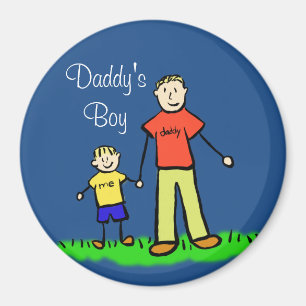 Daddy's Boy Custom Family Character Art Magnete