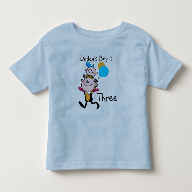 Daddy's Boy Customizable Birthday T - Shirt (Vorderseite)