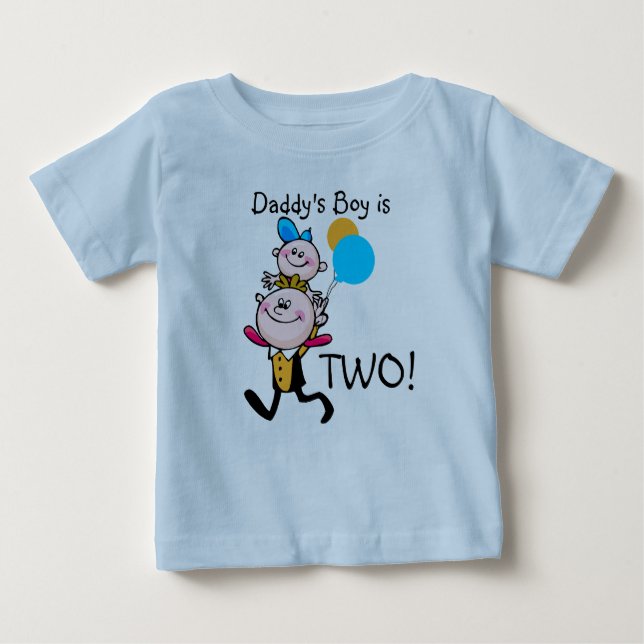 Daddy's Boy Customizable Birthday T - Shirt (Vorderseite)
