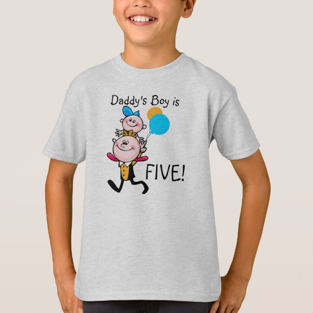 Daddy's Boy Customizable Birthday T - Shirt (Vorderseite)