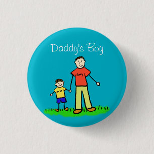 Daddy's Boy Family Art Custom Pendant Buttons