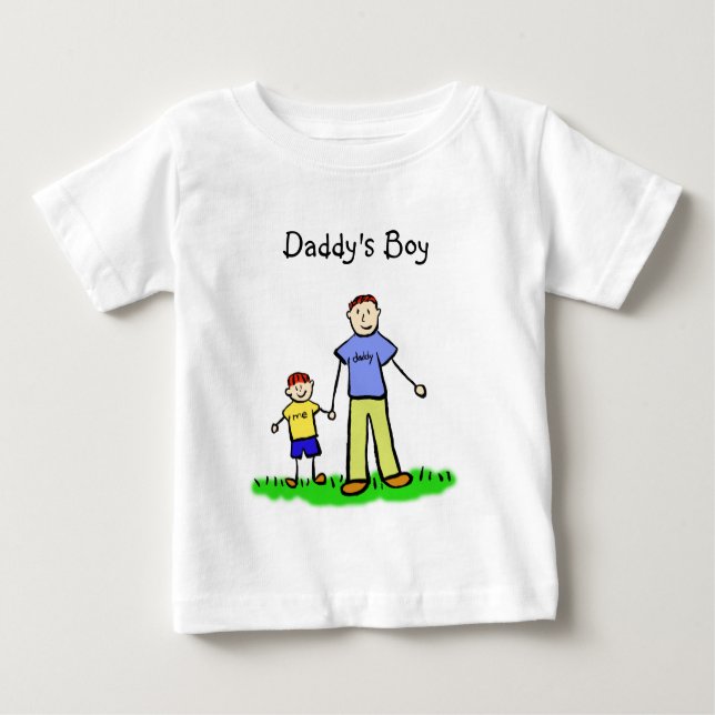 Daddy's Boy Personalisierten Familiencharts Shirt (Vorderseite)