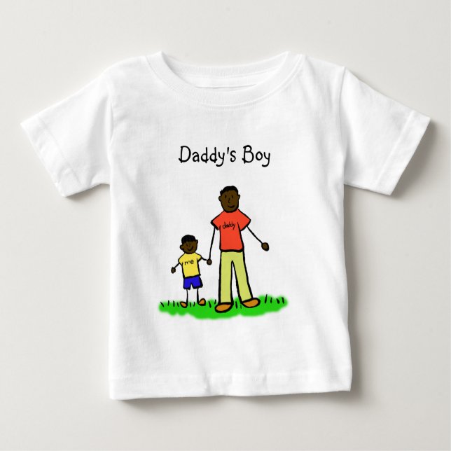 Daddy's Boy Personalisierten Familiencharts Shirt (Vorderseite)
