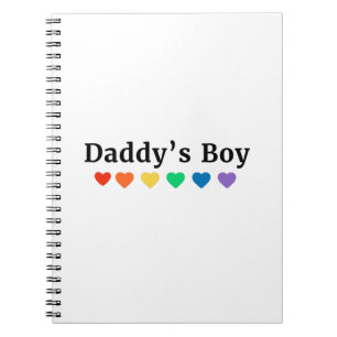 Daddy's Boy, Pride Rainbow Hearts, Funny Cool LGBT Notizblock