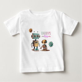 "Daddy's Boy" Roboter-Design Baby T-shirt