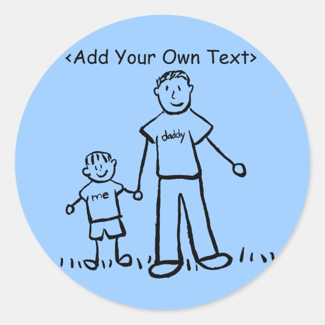 Daddy's Boy Sticker (Text für Namen anpassen) (Vorderseite)