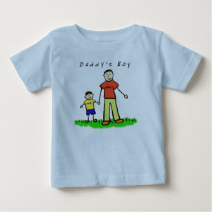 Daddy's Boy T - Shirt (Brünett Zeichnend beide Sei