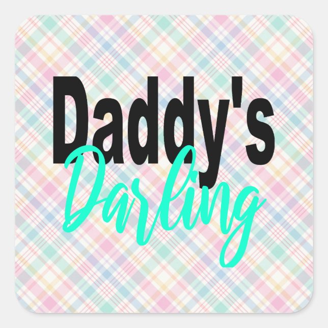 Daddy's Darling Quadratischer Aufkleber (Vorderseite)