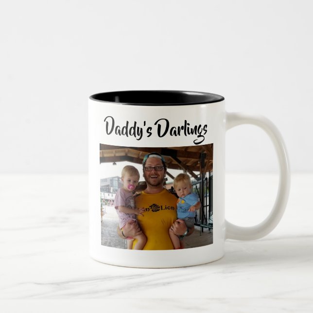 Daddy's Darlings Children's images Father Gift Zweifarbige Tasse (Rechts)