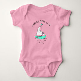 Daddy's First Mate Sailboat Baby Girl Baby Strampler