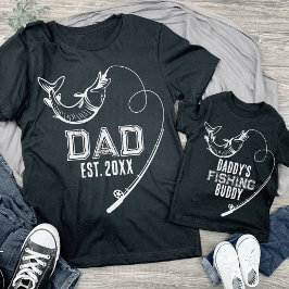 Daddy's Fishing Buddy Fish Matching Son Vater T-Shirt