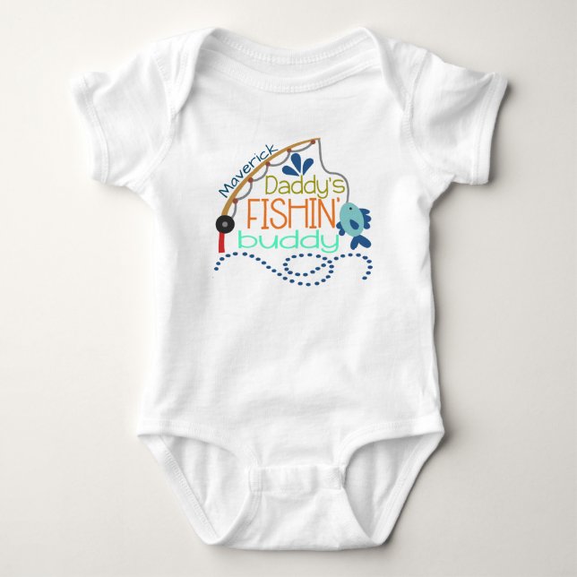 Daddy's Fishing Buddy Personalisiertes Baby Strampler (Vorderseite)