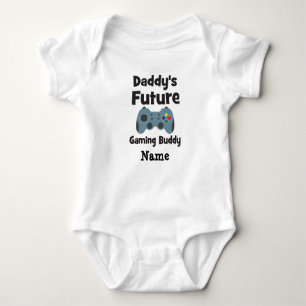 Daddy's Future Gaming Buddy mit einem Heart Button Baby Strampler