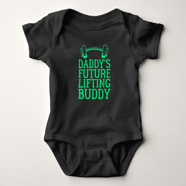 Daddy's Future Lifting Buddy - Gym Vater Gift Baby Strampler (Vorderseite)
