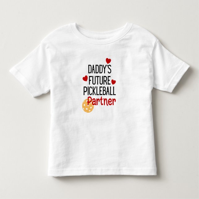 Daddy's Future Pickleball Partner Child Kleinkind T-shirt (Vorderseite)