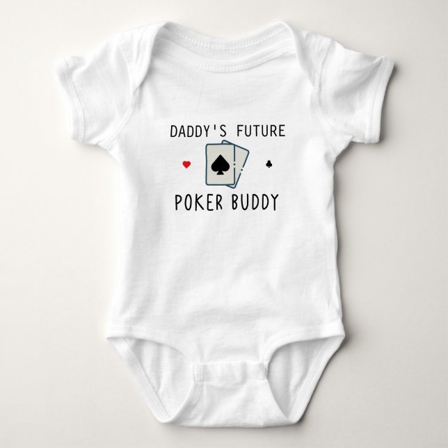 Daddy's Future Poker Buddy Card Game Baby Strampler (Vorderseite)