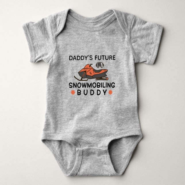 Daddy's Future Snowmobiling Buddy Snowmobiler Baby Strampler (Vorderseite)