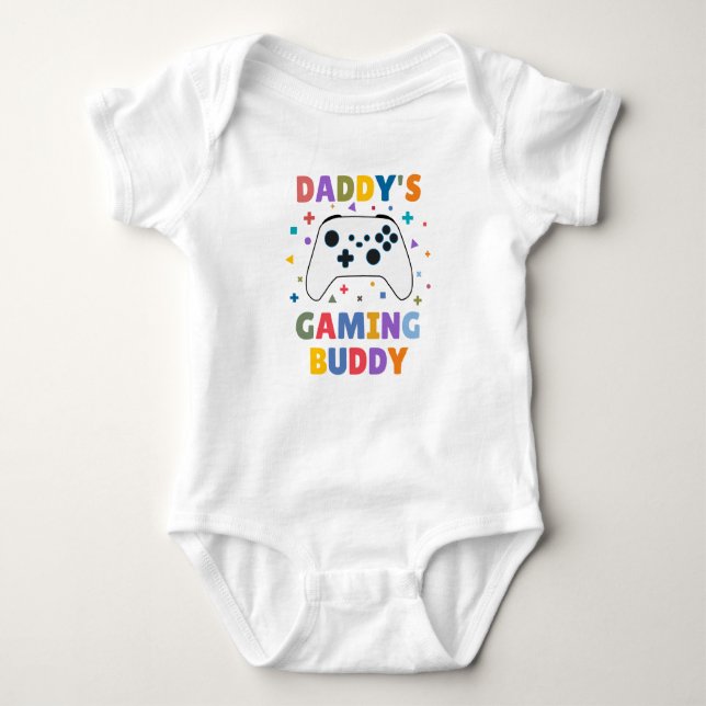 Daddy's Gaming Buddy Baby Strampler (Vorderseite)