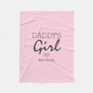Daddy's Girl Blush Pink Herz Personalisiert Fleecedecke