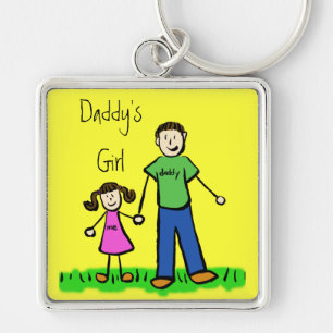 Daddy's Girl Brünett Schlüsselanhänger (Anpassen)