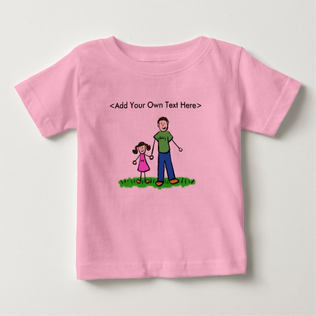 Daddy's Girl Custom T - Shirt (Brünette Familie) (Vorderseite)