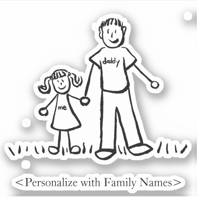 Daddy's Girl Custom Vater & Daughter Decal Sticker (Vorderseite)