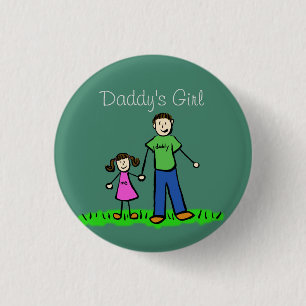 Daddy's Girl Family Art Custom Pendant Buttons