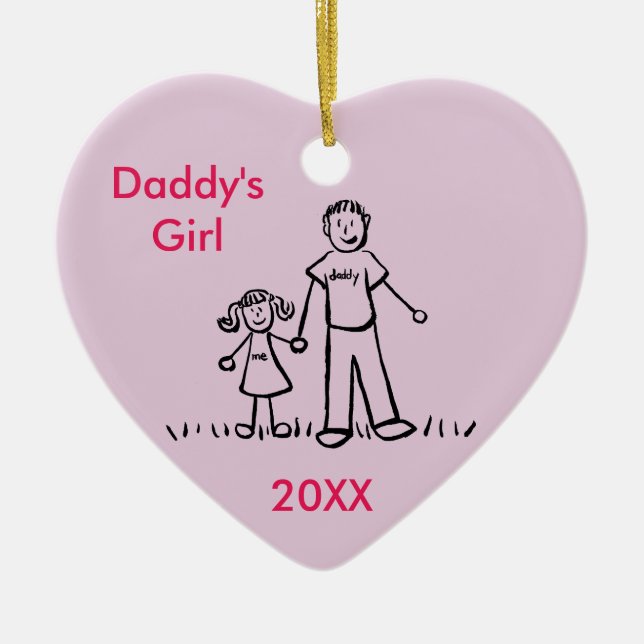 Daddy's Girl Family Character Art Custom Ornament (Vorne)