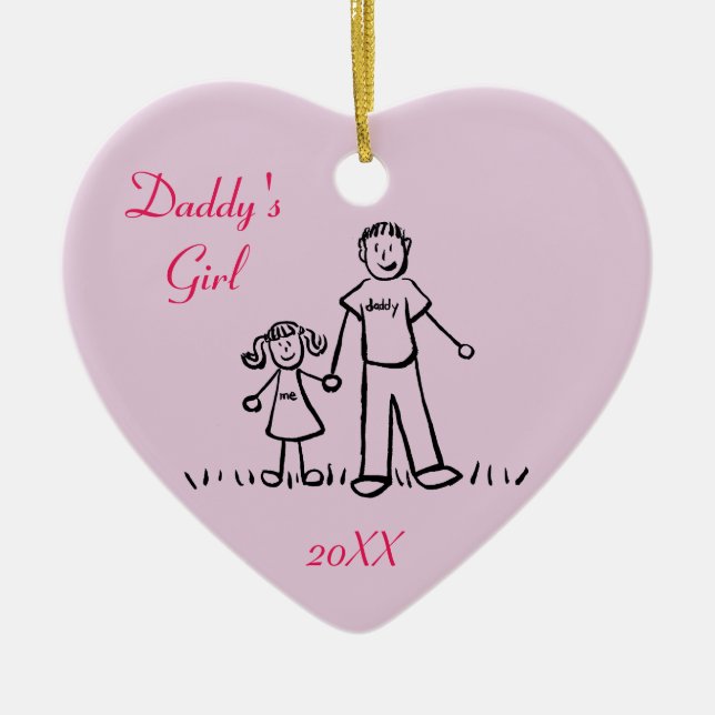 Daddy's Girl Family Character Art Custom Ornament (Vorne)