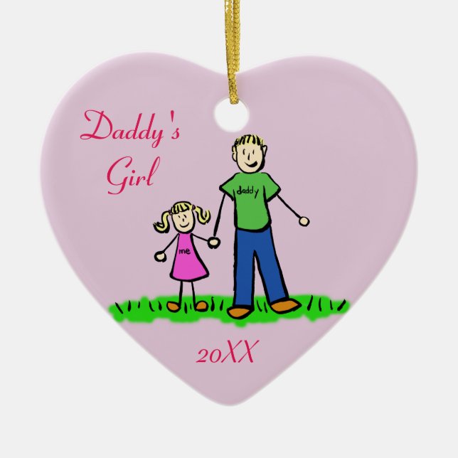 Daddy's Girl Family Character Art Custom Ornament (Vorne)