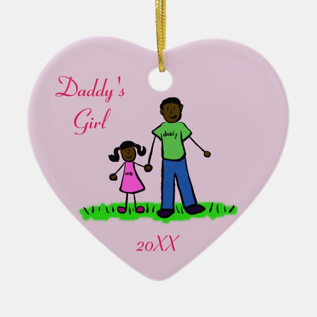 Daddy's Girl Family Character Art Custom Ornament (Vorne)