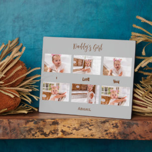 Daddy's Girl I Liebe You Foto Collage Gray Fotoplatte