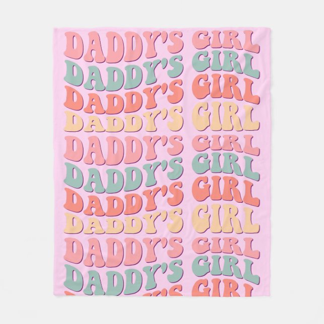 Daddy's Girl Retro Pink Fleecedecke (Vorderseite)