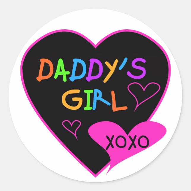 Daddy's Girl T Shirts, Tasse, Kissen, Stationär Runder Aufkleber (Vorderseite)