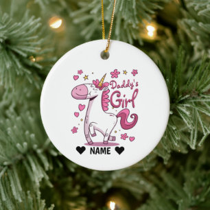 Daddy's Girl Unicorn Keramik Ornament