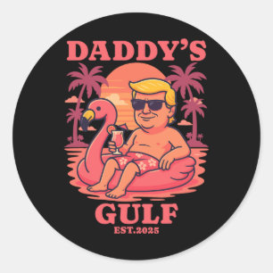 Daddys Golf 2025 Lustiger Daddy Trump Daddys Retro Runder Aufkleber