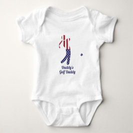 Daddy's Golf Buddy | American Flag Golf Player Baby Strampler
