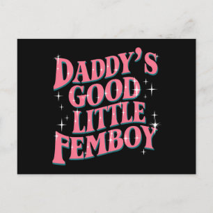 Daddy's Good Little Femboy LGBT Gay Pride Femoby Postkarte