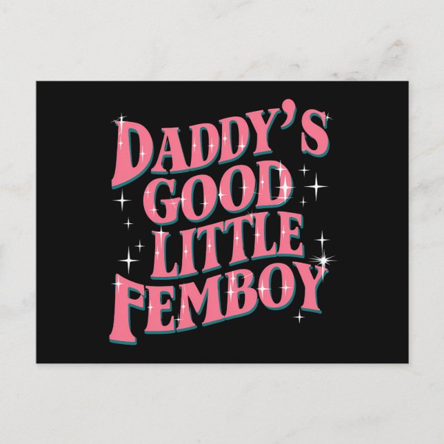 Daddy's Good Little Femboy LGBT Gay Pride Femoby Postkarte (Vorderseite)