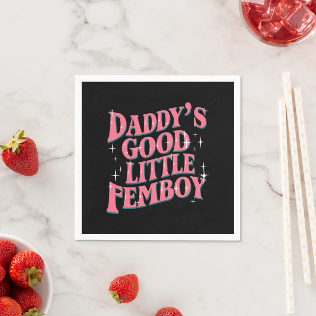 Daddy's Good Little Femboy LGBT Gay Pride Femoby Serviette (Beispiel)