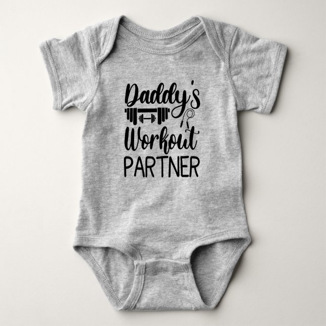 Daddy's Gym Baby Grow Funny Workout Geschenke Baby Strampler (Vorderseite)
