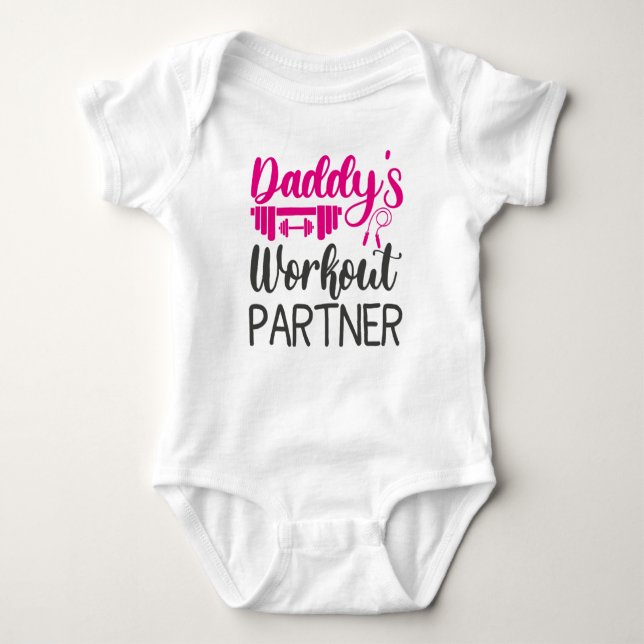 Daddy's Gym Baby Grow Funny Workout Geschenke Baby Strampler (Vorderseite)