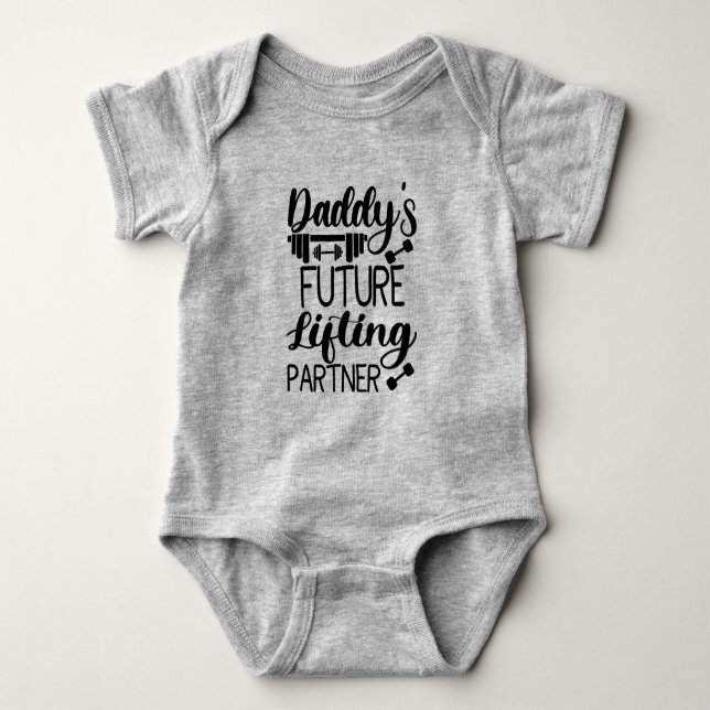 Daddy's Gym Baby Grow Funny Workout Geschenke Baby Strampler (Vorderseite)