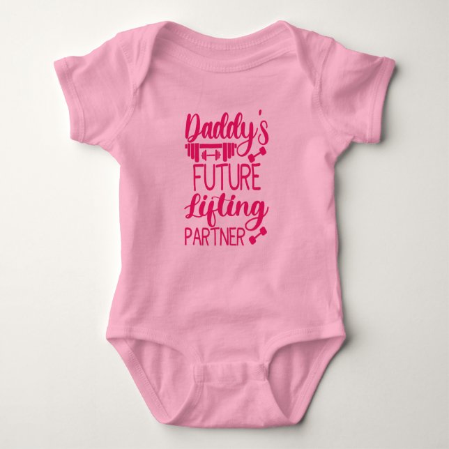 Daddy's Gym Baby Grow Funny Workout Geschenke Baby Strampler (Vorderseite)