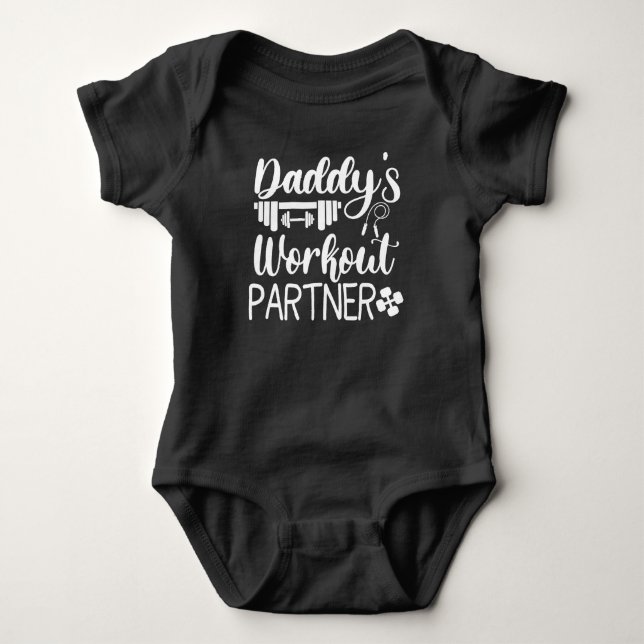 Daddy's Gym Baby Grow Funny Workout Geschenke Strampler (Vorderseite)