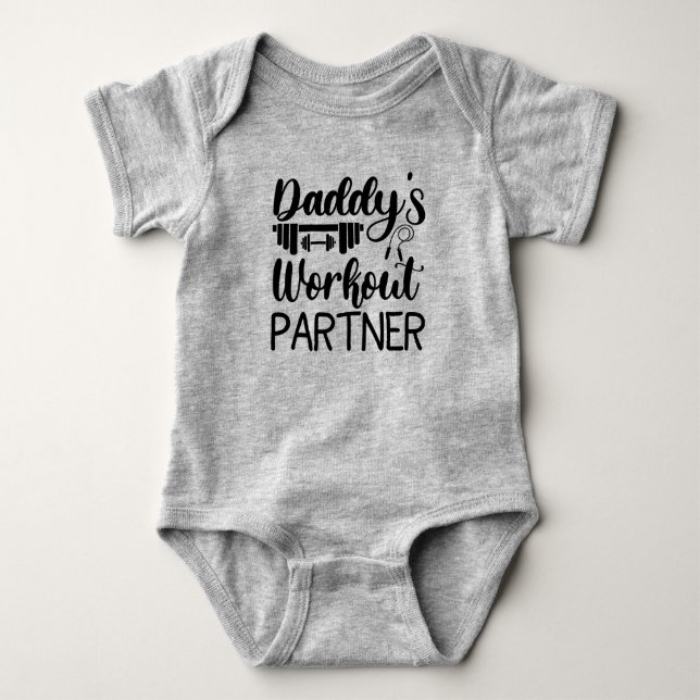 Daddy's Gym Baby Grow Funny Workout Geschenke Strampler (Vorderseite)