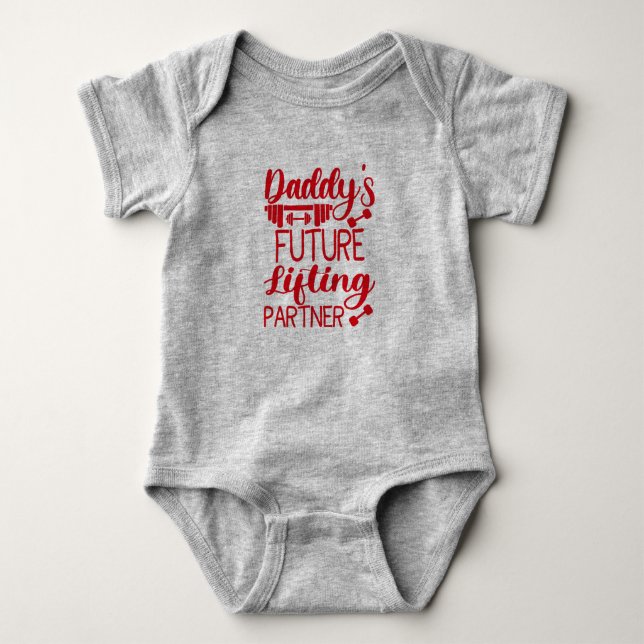 Daddy's Gym Baby Grow Funny Workout Geschenke Strampler (Vorderseite)