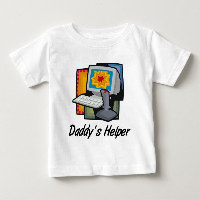 Daddy's Helper Computer Games Baby T-shirt (Vorderseite)