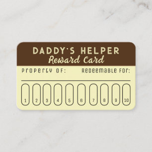 Daddy's Helper Reward Card Visitenkarte